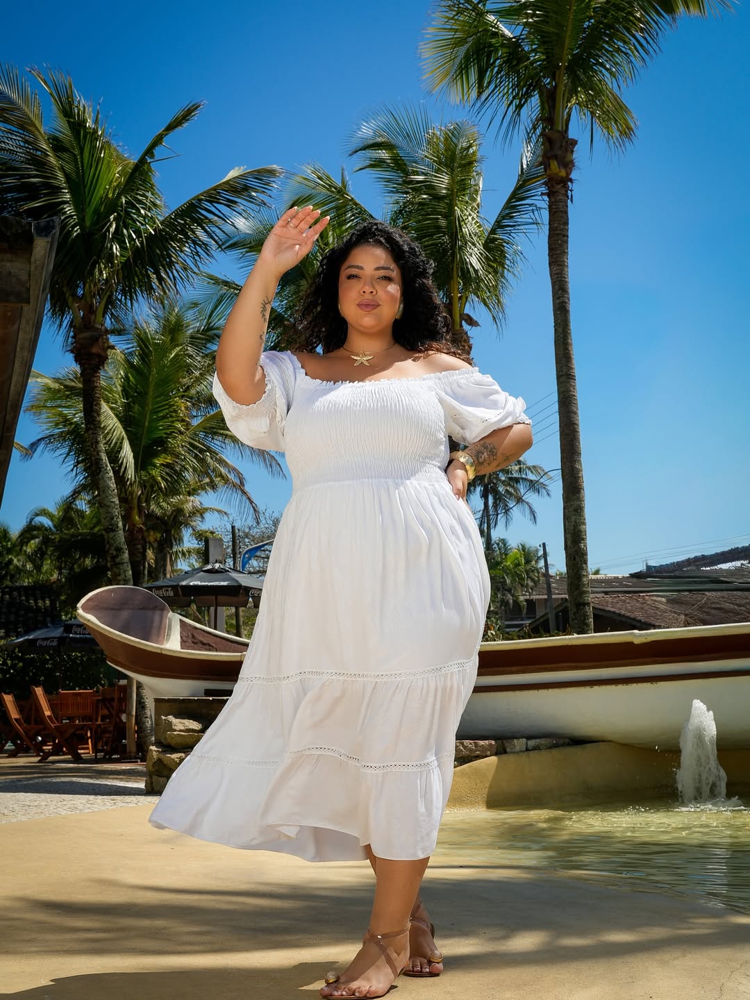 Vestido Longo Branco Orium Plus Size